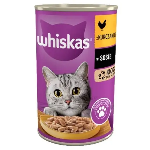 ⁨WHISKAS Kurczak w sosie - mokra karma dla kota - 400g⁩ w sklepie Wasserman.eu