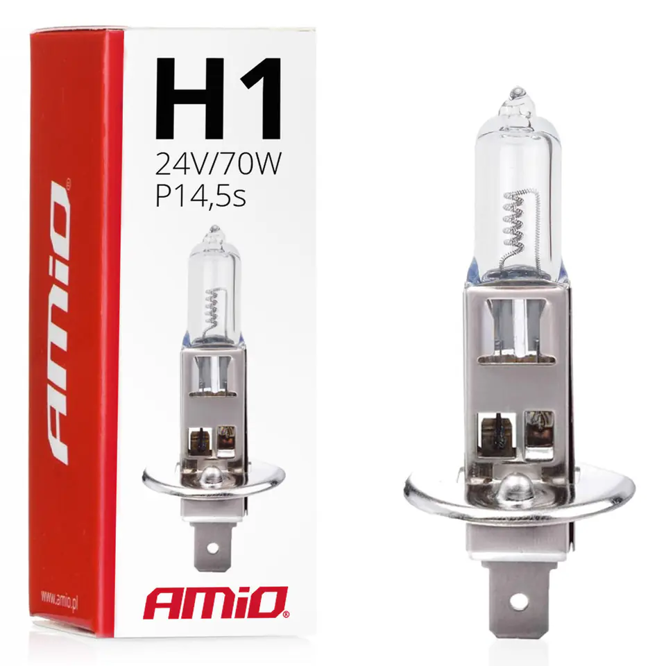 ⁨Żarówka halogenowa h1 24v 70w amio-01482⁩ w sklepie Wasserman.eu