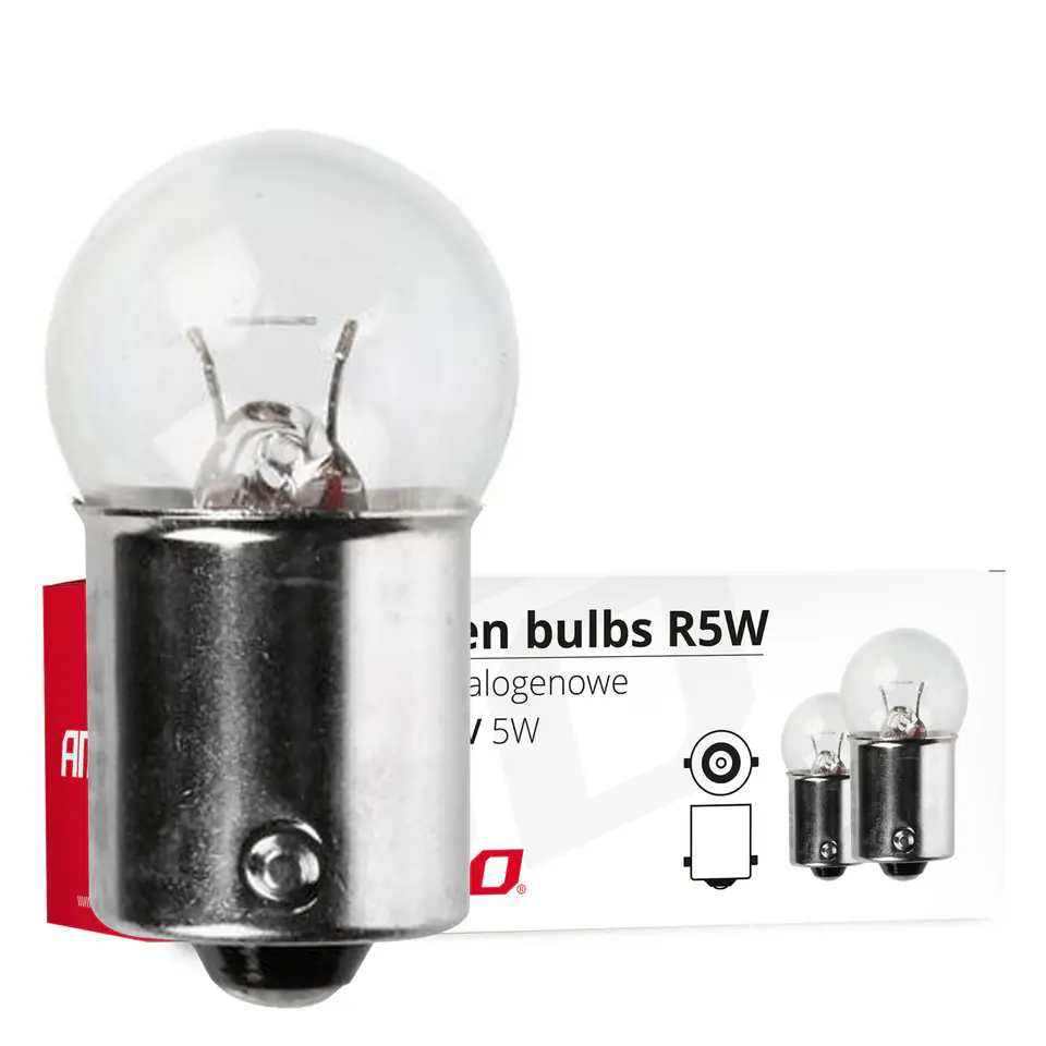 ⁨Żarówki halogenowe r5w ba15s 12v 5w 10 szt. amio-01485⁩ w sklepie Wasserman.eu