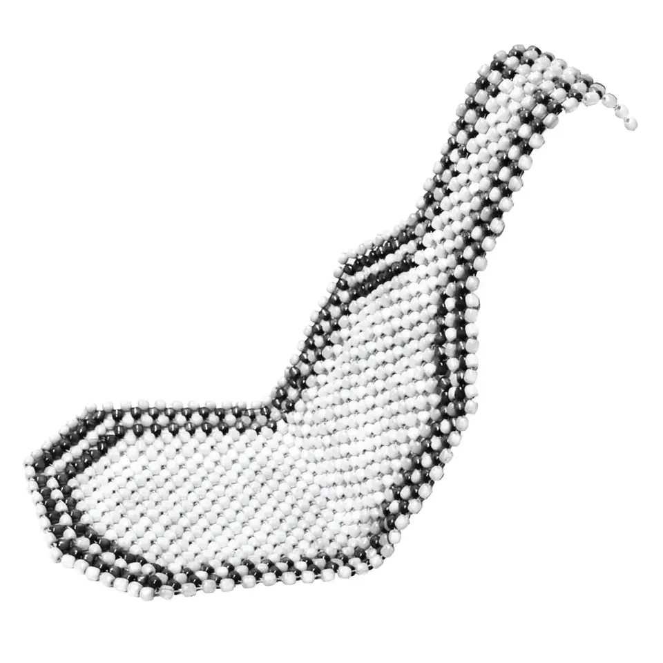 ⁨01124 Beaded armchair mat, long, light⁩ at Wasserman.eu