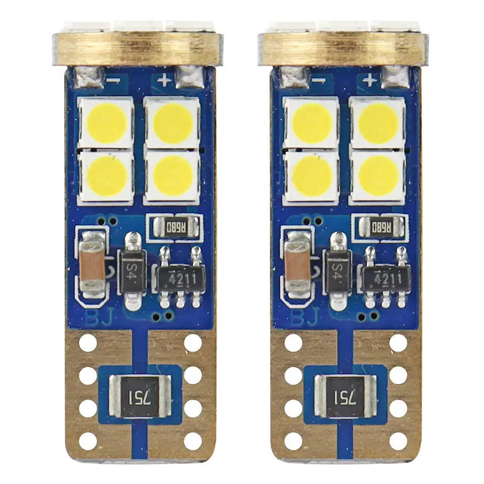 ⁨01636 Led Canbus 12SMD 2835 T10e (W5W) White 12V/24V 2pcs⁩ at Wasserman.eu