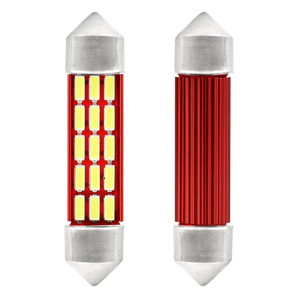 ⁨Żarówki led canbus 4014 20smd festoon c5w c10w c3w 41mm white 12v 24v amio-01634⁩ w sklepie Wasserman.eu