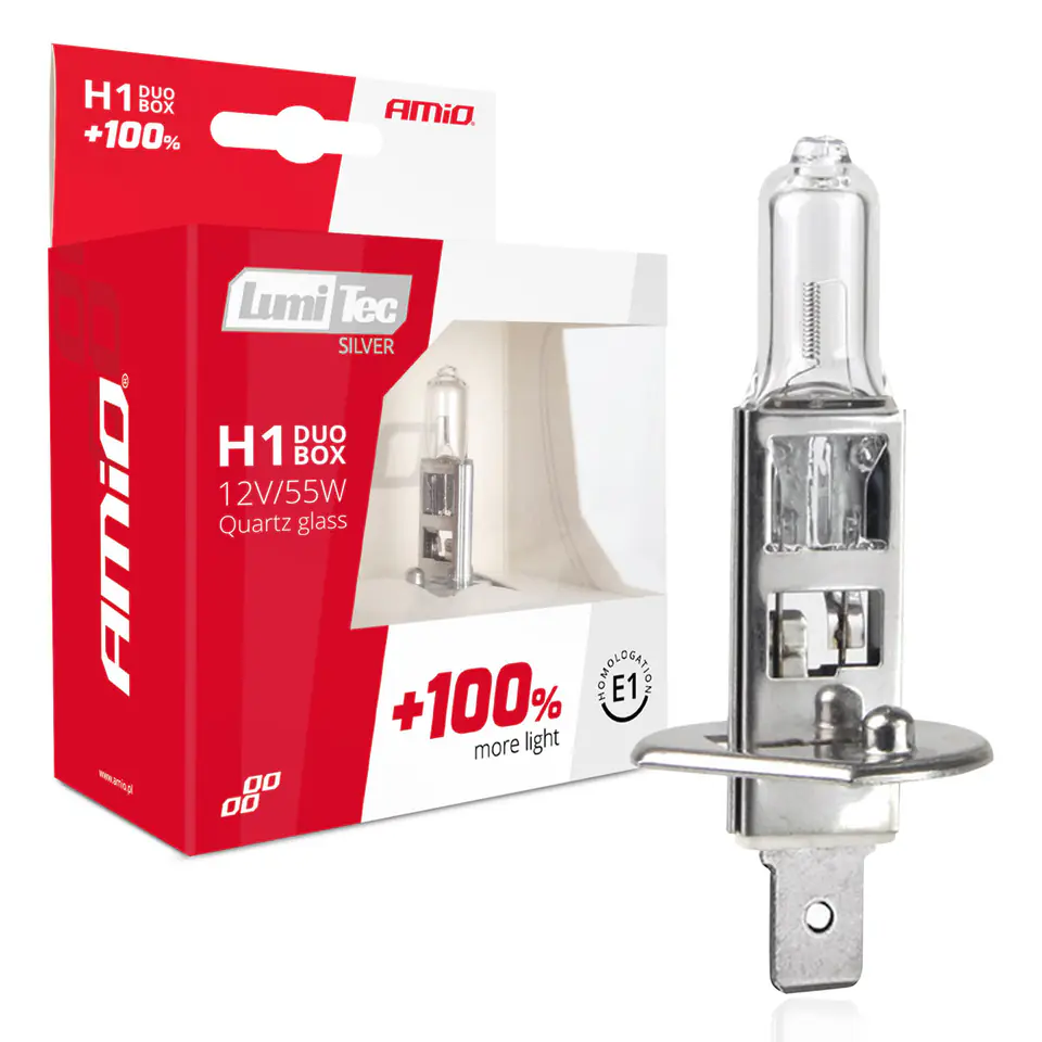 ⁨01401 Halogen Bulb Set H1 12V 55W LumiTec Silver +100% Duo Box⁩ at Wasserman.eu