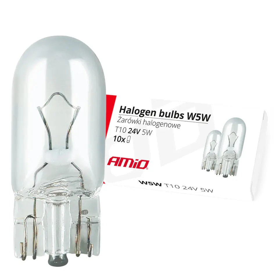 ⁨01002 Halogen Bulbs W5W T10 5W W2.1x9.5d 24V 10pcs⁩ at Wasserman.eu