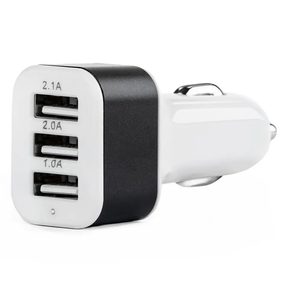 ⁨Ładowarka samochodowa 3x usb biała pch-03 amio-01027⁩ w sklepie Wasserman.eu