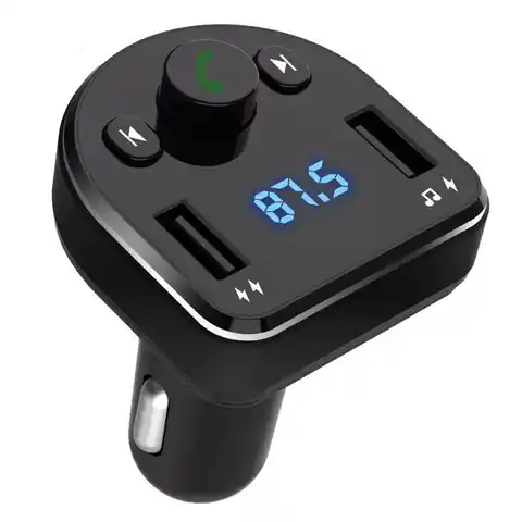 ⁨Transmiter FM MP3 Bluetooth Ładowarka Samochodowa XO BCC01 czarny⁩ w sklepie Wasserman.eu