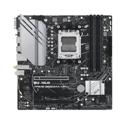 ⁨Asus PRIME B650M-A WIFI II Rodzina procesorów AMD, Gniazdo procesora AM5, DDR5 DIMM, Gniazda pamięci 4, Obsługiwane interfejsy d⁩ w sklepie Wasserman.eu