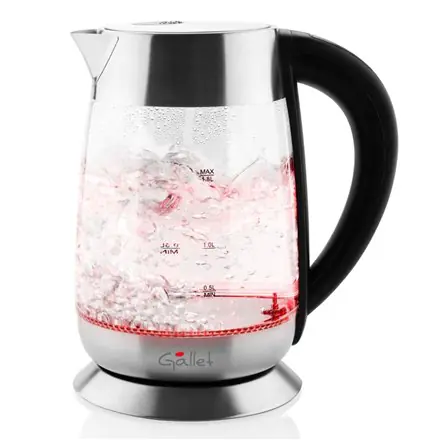 ⁨Gallet | Kettle | GALBOU792 | Electric | 2200 W | 1.8 L | Glass | 360° rotational base | Black⁩ w sklepie Wasserman.eu