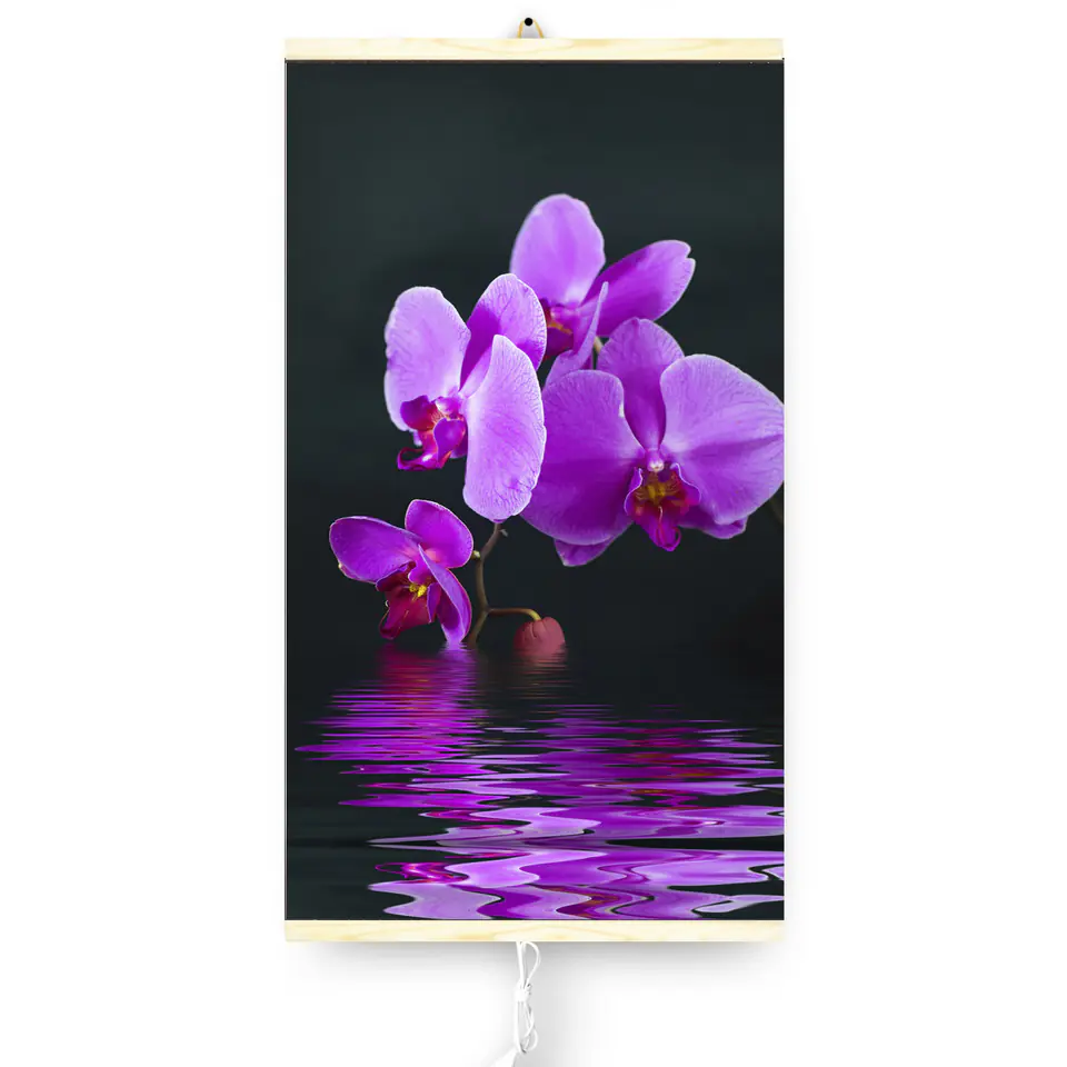 ⁨Grzejnik na podczerwień - giętki panel grzewczy 430W TRIO wzór 17 purpurowy cud, wymiary 100x57cm z regulatorem⁩ w sklepie Wasserman.eu