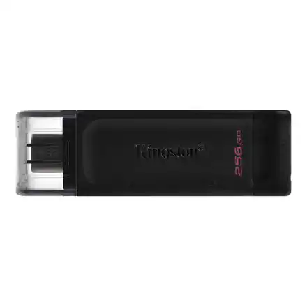⁨Pamięć flash USB Kingston DataTraveler 70 256 GB, USB 3.2 Gen 1 Type-C, czarna⁩ w sklepie Wasserman.eu