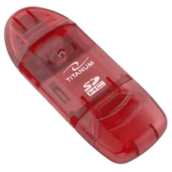 ⁨TA101R Czytnik kart SDHC czerwony  Titanum⁩ w sklepie Wasserman.eu