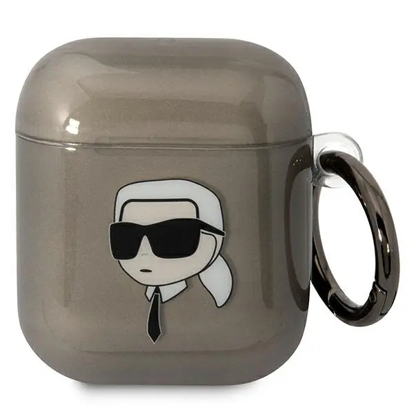 ⁨Karl Lagerfeld KLA2HNIKTCK AirPods 1/2 cover czarny/black Karl`s Head⁩ w sklepie Wasserman.eu