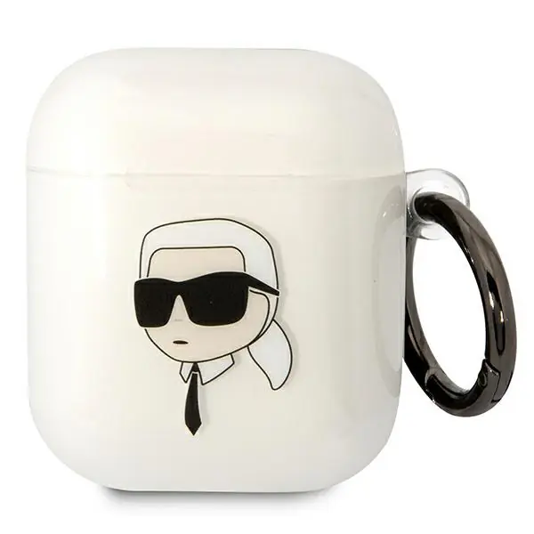 ⁨Karl Lagerfeld KLA2HNIKTCT AirPods 1/2 cover transparent Karl`s Head⁩ w sklepie Wasserman.eu