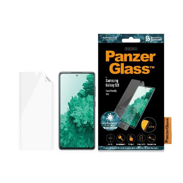 ⁨PanzerGlass TPU Samsung S21 G991Case Friendly, Fingerprint, Antibacterial, Designed for Samsung, Materiał TPU⁩ w sklepie Wasserman.eu