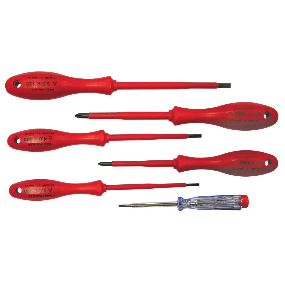 ⁨10078 Screwdriver set 1000V + voltage indicator, 6 elements⁩ at Wasserman.eu