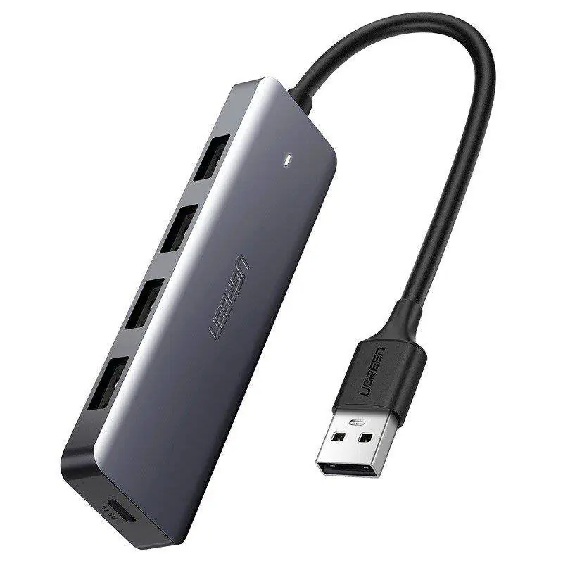 Adapter 4w1 UGREEN Hub USB do 4x USB 3.0 + USB-C (szary) w sklepie Wasserman.eu