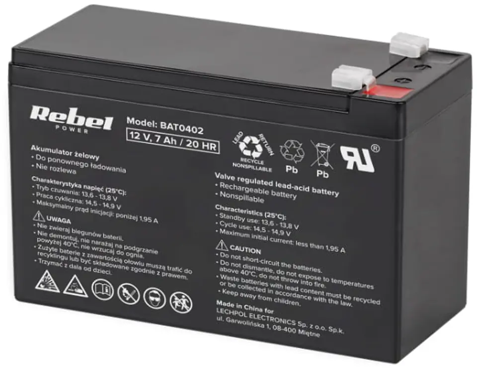 ⁨Gel battery 12V 7Ah MaxPower BAT0402⁩ at Wasserman.eu