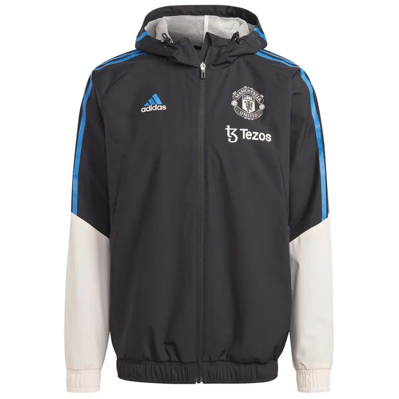 ⁨Kurtka adidas Manchester United AW Jacket M (kolor Czarny, rozmiar L)⁩ w sklepie Wasserman.eu