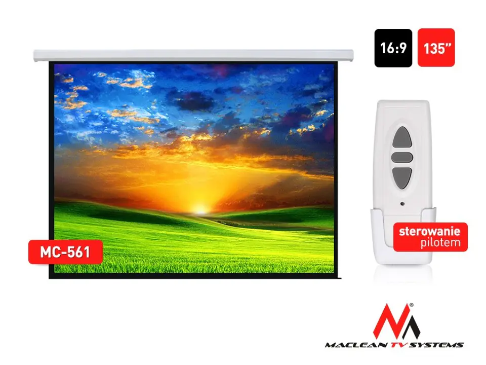 ⁨The projection screen 135 inch electric MC561⁩ at Wasserman.eu