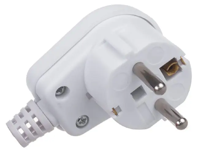 ⁨Maclean angled plug 230V, UNISCHUKO, 16A, 250V, white, universal plug, MCE330⁩ at Wasserman.eu