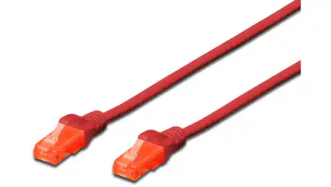 ⁨Kabel krosowy (Patch Cord) U/UTP kat. 6 czerwony 5m DK-1612-050/R⁩ w sklepie Wasserman.eu