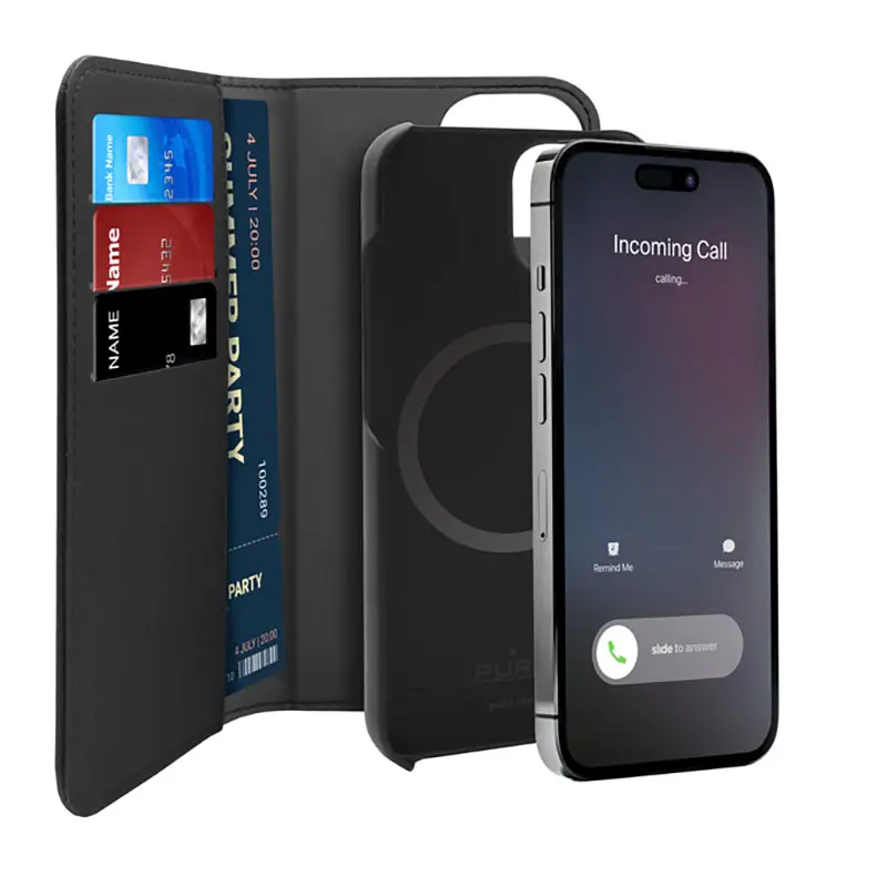 ⁨PURO Wallet Detachable MagSafe - Etui 2w1 iPhone 14 Plus (czarny)⁩ w sklepie Wasserman.eu