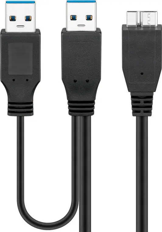 ⁨Kabel USB 3.0 x2 - micro-B do dysków Goobay 0,3m⁩ w sklepie Wasserman.eu