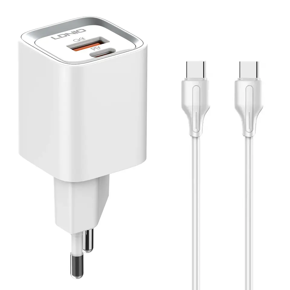 ⁨Ładowarka USB 30W PD QC3.0 kabel USB-C USB-C⁩ w sklepie Wasserman.eu