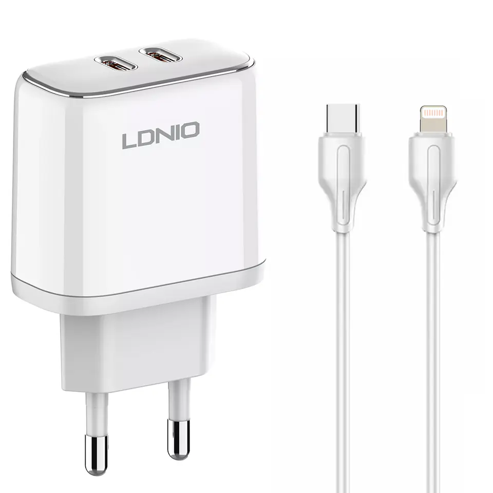 ⁨Ładowarka  2x USB-C 35W  kabel USB-C Lightning⁩ w sklepie Wasserman.eu