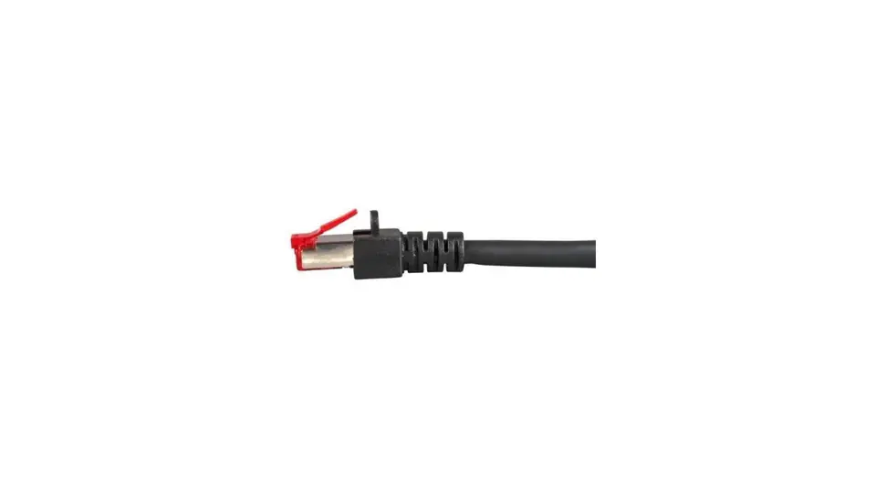 ⁨Patchcord SFTP 1m Cat.6 LSZH czarny⁩ w sklepie Wasserman.eu