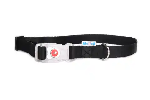 ⁨MATTEO Collar Buckle LED Black 35-50 cm - Hundehalsband⁩ im Wasserman.eu