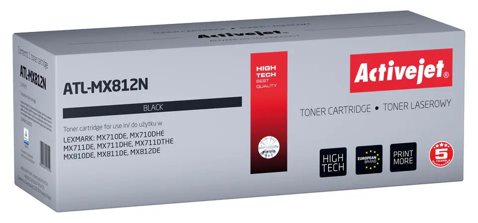 ⁨Activejet ATL-MX812N Toner (zamiennik Lexmark 62D2000; Supreme; 6000 stron; czarny)⁩ w sklepie Wasserman.eu