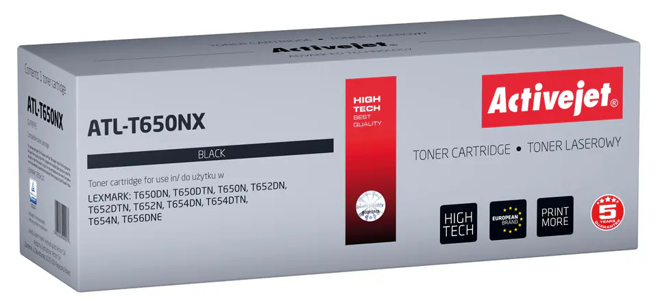 ⁨Activejet ATL-T650NX toner (replacement for Lexmark T650H11E; Supreme; 25000 pages; black)⁩ at Wasserman.eu