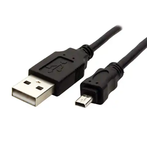 ⁨USB kabel (2.0), USB A M - 8-pin M, 25947, 1.8m, czarny, PANASONIC⁩ w sklepie Wasserman.eu