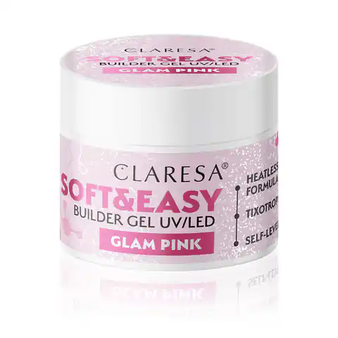 ⁨Claresa żel budujący Soft&Easy glam pink 90g⁩ w sklepie Wasserman.eu