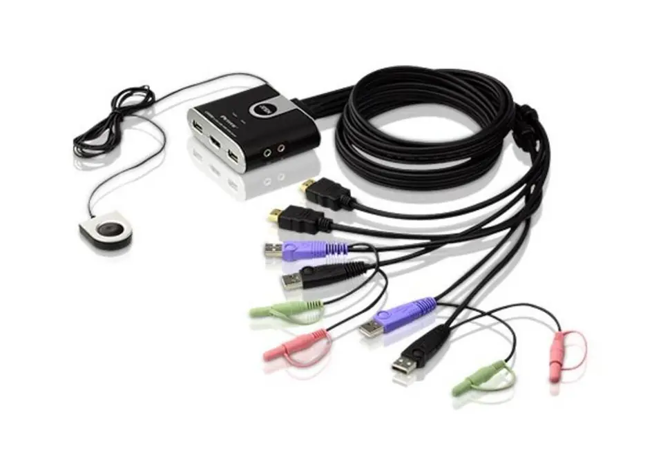 2-Port USB/HDMI Audio KVM Switch w Remote port at Wasserman.eu