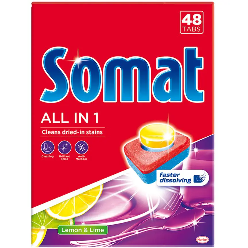 ⁨Tabletki do zmywarki SOMAT (44 tabletek) Lemon & lime All in ONE⁩ w sklepie Wasserman.eu