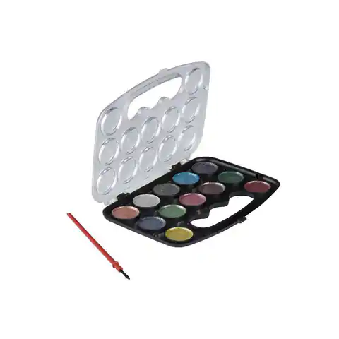 ⁨Topwrite - Zestaw farb akrylowych z brokatem 12 kolorów + pędzelek⁩ w sklepie Wasserman.eu