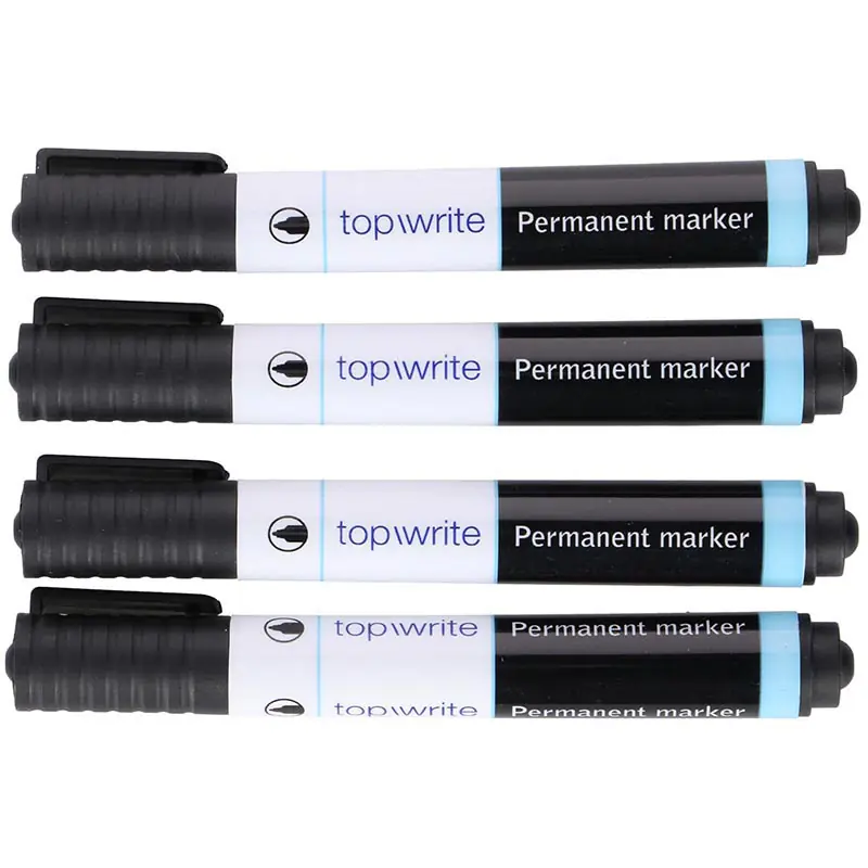 ⁨Topwrite - Marker permanentny 4 szt. (czarny)⁩ w sklepie Wasserman.eu