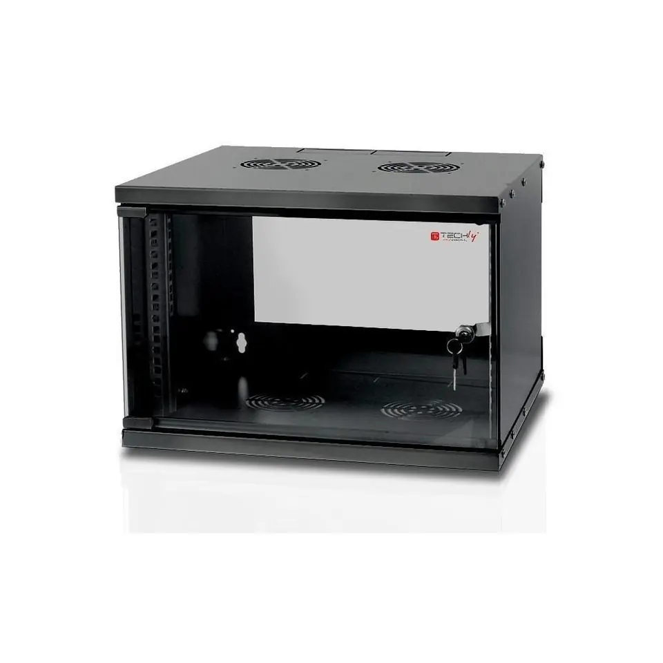 ⁨Techly Wall Rack Cabinet 19 6U D450 Black Assembled" I-CASE EL-1006B45⁩ at Wasserman.eu