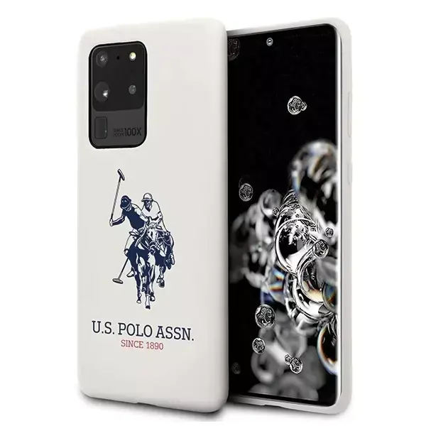 ⁨Etui na telefon US Polo Silicone Collection do Samsung Galaxy S20 Ultra biały/white⁩ w sklepie Wasserman.eu