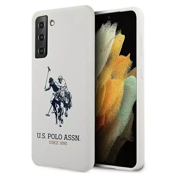 ⁨Etui na telefon US Polo Silicone Logo do Samsung Galaxy S21 Plus biały/white⁩ w sklepie Wasserman.eu