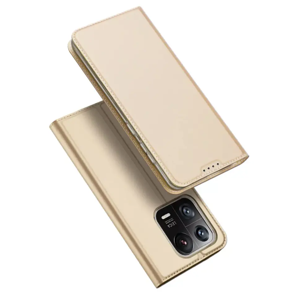 ⁨Dux Ducis Skin Pro etui Xiaomi 13 Pro pokrowiec z klapką portfel na kartę podstawka złote⁩ w sklepie Wasserman.eu