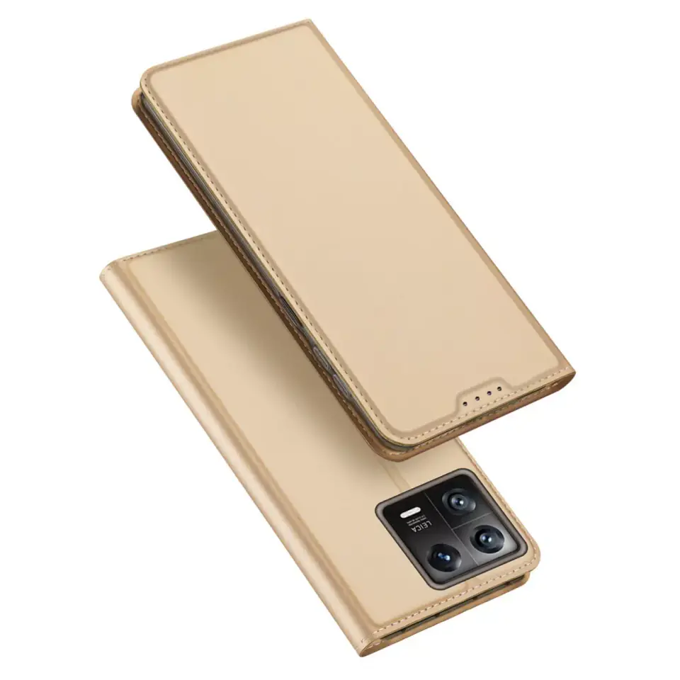 ⁨Dux Ducis Skin Pro etui Xiaomi 13 pokrowiec z klapką portfel na kartę podstawka złote⁩ w sklepie Wasserman.eu