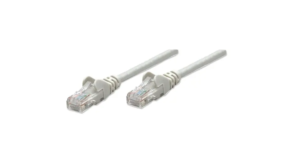 ⁨Intellinet Network Patch Cable, Cat6, 0.5m, Grey, CCA, U/UTP, PVC, RJ45, Gold Plated Contacts, Snagless, Booted, Lifetime Warranty, Polybag⁩ at Wasserman.eu