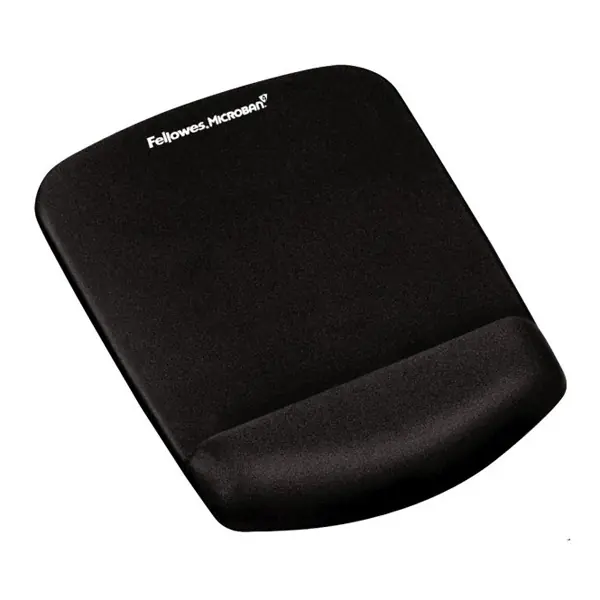 ⁨Podkładka pod mysz i nadgarst. Fellowes PlushTouch, ergonomiczna, piankowa, czarna, 20x24.5 cm, 2 cm, Fellowes, tekstylna powierzc⁩ w sklepie Wasserman.eu