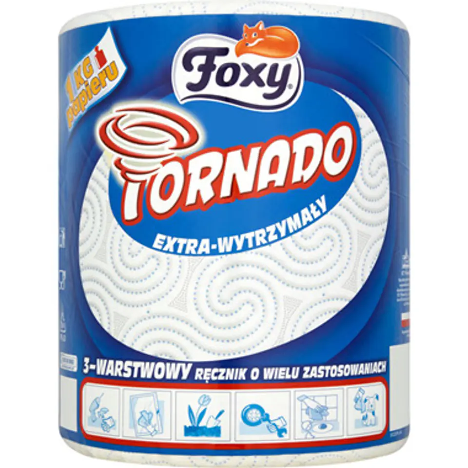 ⁨Ręcznik papierowy w rolce Jumbo FOXY TORNADO 3 warstwy⁩ w sklepie Wasserman.eu