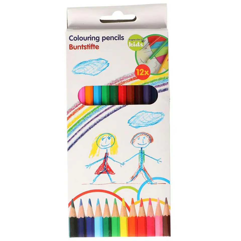 ⁨Topwrite - Zestaw kredek ołówkowych 12 kolorów⁩ w sklepie Wasserman.eu