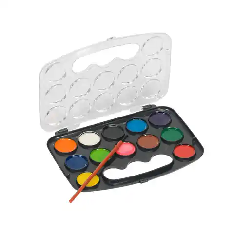 ⁨Topwrite - Zestaw farb wodnych 12 kolorów + pędzelek⁩ w sklepie Wasserman.eu