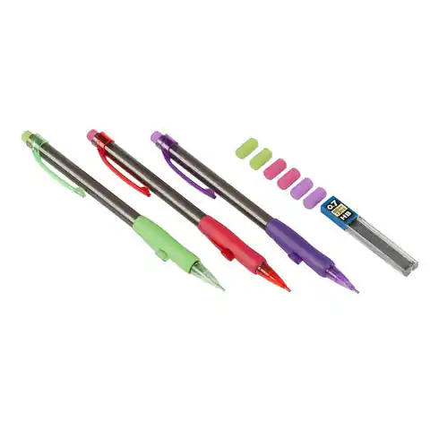 ⁨Topwrite - Zestaw ołówków mechanicznych z wymiennymi wkładami + gumki 10 elementów⁩ w sklepie Wasserman.eu